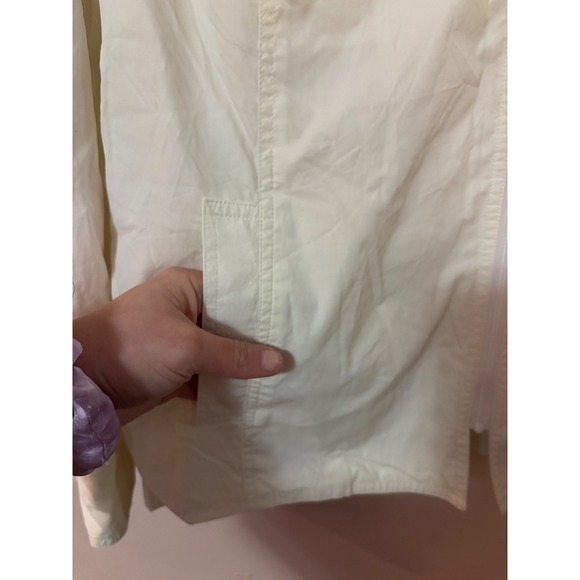Chicos Womens Off White Full Zip Jacket Size 2 Lightweight Utility Pockets - Picture 5 of 6